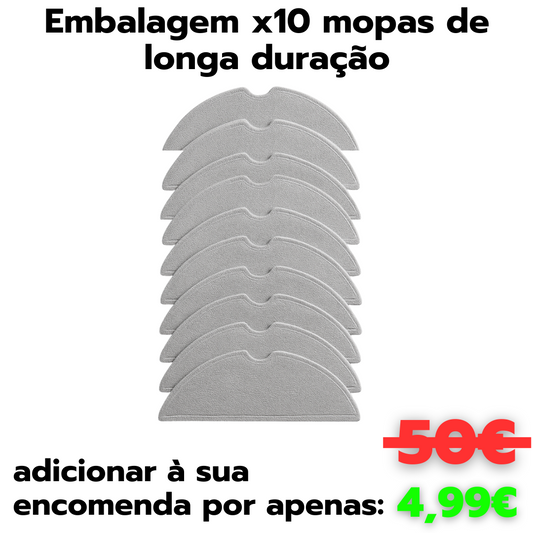 Embalagem x10 Esfregonas de longa duração